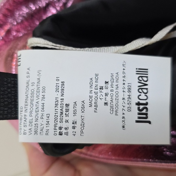 Just Cavalli Shiny Pink Leather Biker Mini Skirt Euro Size 42 Festival Going Out - Picture 11 of 15